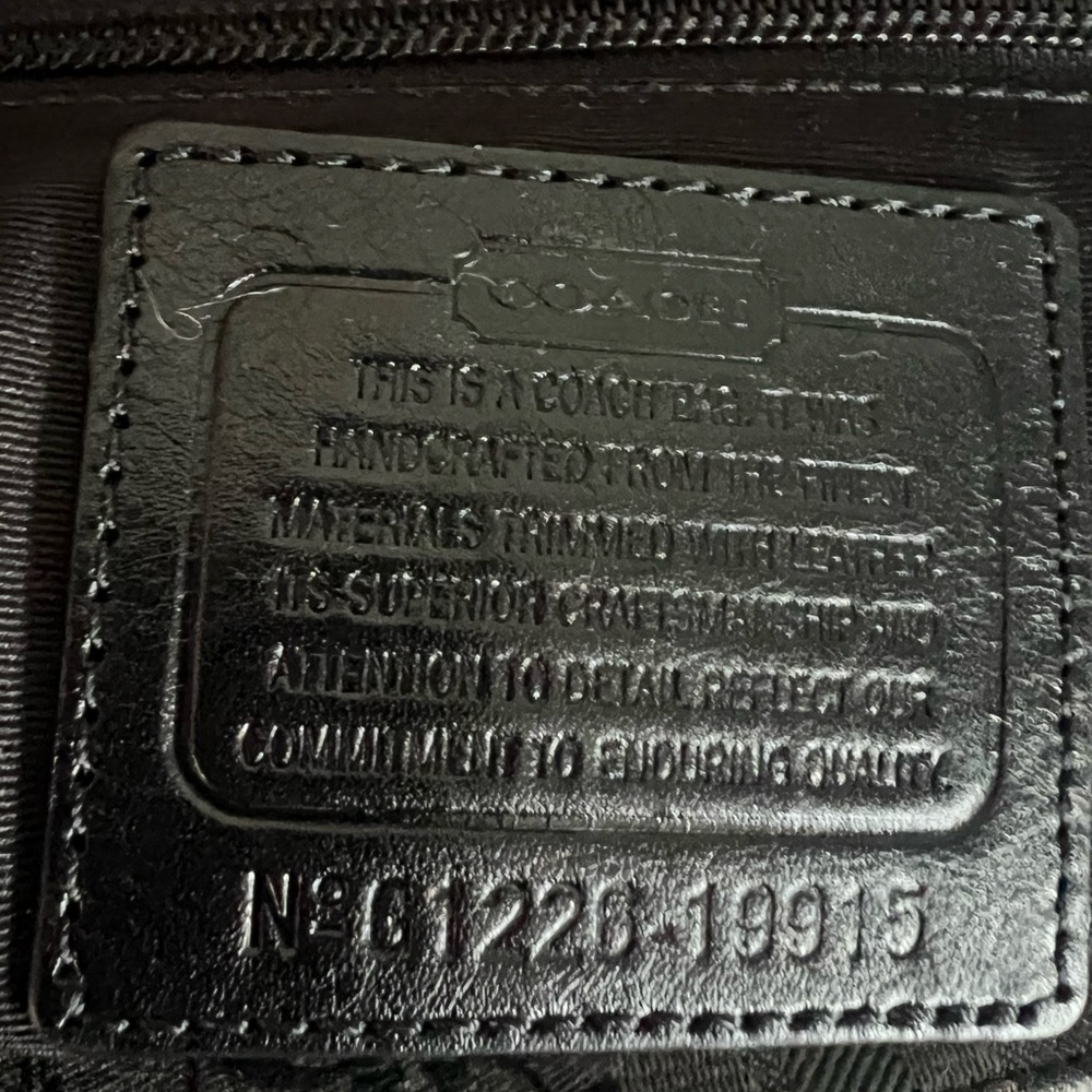 Coach Legacy Signature Striped Candace Carryall Black and Gray Bag - Picture 3 of 14